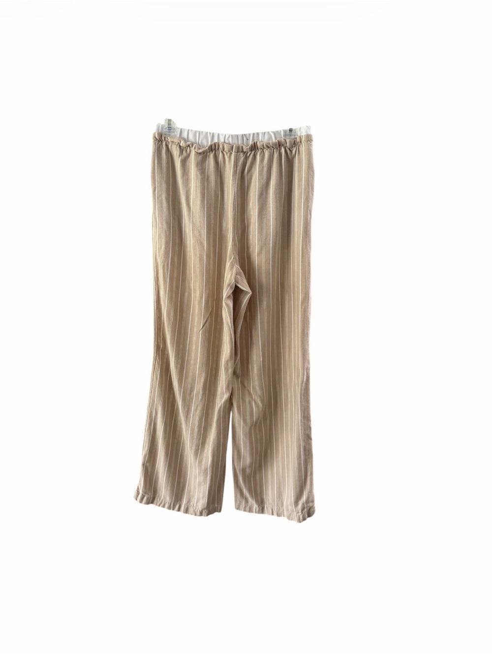 Rewash Beige Striped Wide-Leg Linen-Blend Pants - Picture 5 of 8